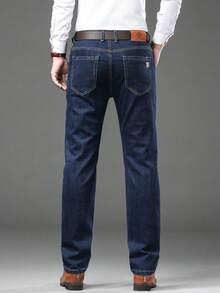 Men's Casual Thermal Lined Denim Jeans, Autumn/Winter