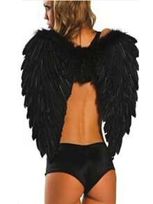 成人及女孩万圣节天使羽毛翅膀服装派对圣诞道具（手工制作）。部分顾客可能会遇到胶水渗漏或羽毛脱落的情况，这是正常现象。如果您介意，请勿购买。 - 天使羽毛翅膀 - 查看 2