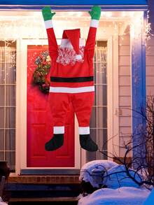 3.6 英尺悬挂圣诞老人、圣诞装饰品、屋顶、门廊、排水沟、阳台圣诞装饰、圣诞树装饰、室内外圣诞装饰 - 彩色 - 查看 10