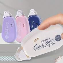 1/3 Double-Sided Adhesive Tape, Acid Free File , DIY Clip Art Collage Album, School Stationery Supplies Roll Tape, Permanent Tape Roll Roller, Very Suitable For Craft And Clip Art Tape Dispenser (Color Random)