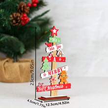 1 szt. Nowa dekoracja świąteczna, ozdoba na biurko, dekoracja choinkowa, drewniana dekoracja stołu w kształcie choinki - Wielokolorowe - Zobacz 2