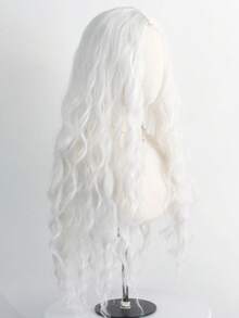 Long White Wavy Wig: Perfect For Creating A Terrifying Ghost, Vampire Or Witch Look, Ideal For Role-Playing And Horror-Themed Events - White - View 4