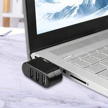 High Quality High-Speed 3-Port Rotating USB 2.0 Hub For Laptop For PC Hub USB Rotate Splitter Mini Adapter 3 Ports, Ideal For RV Outdoor Laptop Notebooks And PC Use, Portable & Durable, Black