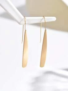 1 Pair Elegant Minimalist Gold-Tone Earrings, Versatile For Daily Wear, Gifts, Parties, And Occasions