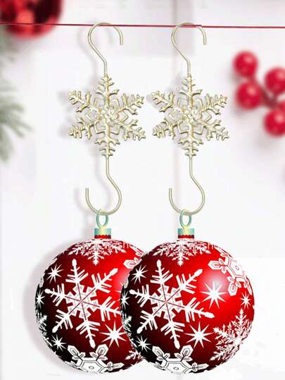 6 قطع من خطاطيف معدنية على شكل شجرة عيد الميلاد وثلج لتعليق الزينة والأكاليل على شجرة عيد الميلاد والديكورات المنزلية لموسم الشتاء والأعياد