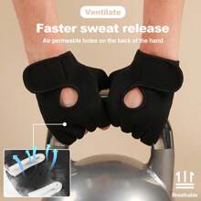 1pair Unisex Half Finger Weightlifting Fitness Gloves,Outdoor Sports Gloves For Cycling, Breathable & ShockAbsorbing,Black Gloves,Gym