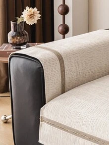 1 件四季沙发垫套，现代简约防滑沙发座垫，防尘可洗沙发套，柔软防褪色，宠物友好型保护套，适合 L 型沙发、卧室、办公室、客厅 - 米色 - 查看 9