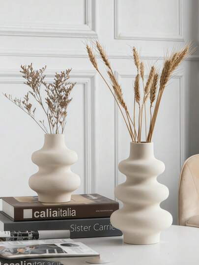 1pc Ceramic Vase, Round Moderne Dried Flower Pampas Boho Home Centerpiece Wedding Dinner Tafel Living Room Office Bedroom, Ho warming (Please Check Size In mation Be Purchasing) Glass Vase view 2