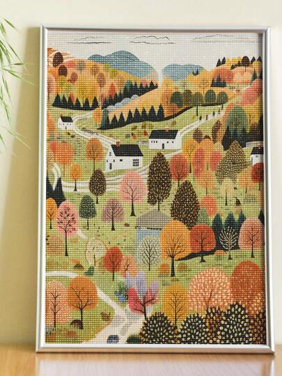 5D DIY Diamond Painting | Natural Landscape Wall Art Diamond Painting Kits, European And American Folk Countryside Scenery Handmade Decorative Painting. DIY Diamond Art Kit, Home Decoration Mosaic Kit, Exercises DIY Skills And Concentration, The Best DIY Holiday Gift.