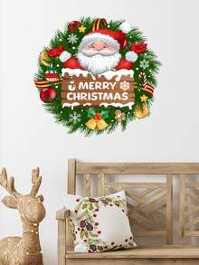 1/2/3pcs Christmas Wall Stickers, Santa Claus Garland Bells Christmas Wall Stickers Door Stickers, Home Decoration Wall Stickers, Self-Adhesive And Removable, No Electricity Required.Perfect And Christmas Gift For Couples, Parents And Friends. Christmas Decorations Christmas Decoration Christmas Decorations Home Room Decor