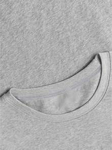 Spider-Man pattern, 100% cotton T-shirt, casual everyday spring and summer round neck short-sleeved slim-fit women's top, gray top - 花灰 - 查看 3