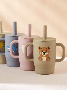 1pc 180ml/5oz Anti-Choke Straw Cup, Silicone Baby Training Cup For 6 Months - 3 Years Old, Leak-Proof Anti-Fall Anti-Slip Dual Handles, Soft Straw Lid, 360° Drinking, Growth Training Water Cup - Multicolor - View 11