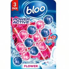 Bloo Power Active Toilet Rim Block Fresh Flowers, With Anti-Limescale, Cleaning Foam, Dirt Protection And Extra Freshness - Pack Of 3 Rimblocks - 1 Count (Pack Of 1) - View 2