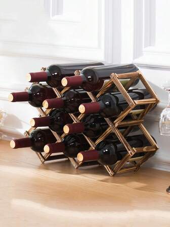 Wooden Wine Rack, Vintage Creative Wine Display Shelf For Living Room Wine Cabinet, Wine Holder, Halloween And Christmas Party Supplies