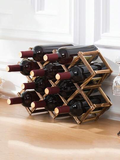 Wooden Wine Rack, Vintage Creative Wine Display Shelf For Living Room Wine Cabinet, Wine Holder, Halloween And Christmas Party Supplies