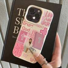 1 pieza Funda de teléfono con patrón de arte en collage de tema de fe cristiana, hecha de material TPU, compatible con Apple/Teléfonos - Blanco - Ver 2