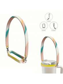 运动水壶提手配件 - 水壶带、支架、带扣带 - 柔软硅胶材质 - 适用于大多数 8-40 盎司水壶 - 兼容斯坦利杯配件