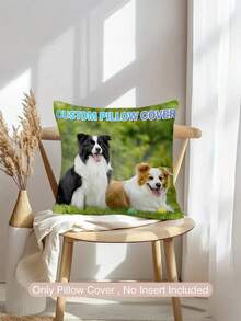 1pc Customized Photo Pillowcase Personalized Single-Sided Print Photo Cushion Cover For Bedroom Living Room Home Decor Personalized Gift - Multicolor - View 5