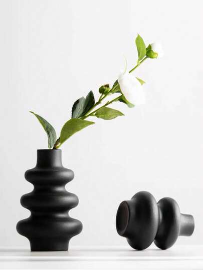 1pc Ceramic Vase, Round Moderne Dried Flower Pampas Boho Home Centerpiece Wedding Dinner Tafel Living Room Office Bedroom, Ho warming (Please Check Size In mation Be Purchasing) Glass Vase view 9