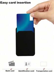 1 Stück/2 Stücke Handyhülle mit unabhängigem Kartenfach, geeignet für verschiedene Modelle, selbstklebende Rückseite für Ausweis und Kartenfach.