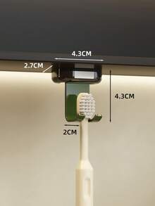 1pc Household Mirror Cabinet Toothbrush Storage Rack, Wall Mounted Non Perforated Toothbrush Storage Rack, Magnetic Suction Antique Style Hanging Rack. Bathroom Storage And Organization. Home And Daily Necessities - Multicolor - View 16