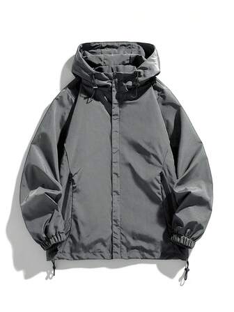 新款男士防风连帽夹克，秋冬