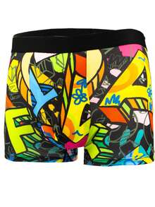 3pcs Men's Short Boxer Briefs, Digital Print Underwear With Spandex, Suitable For Sports, Boxing, Cycling, Cartoon Fashionable Pattern Short Boxer Briefs, Breathable Comfortable High Elasticity Trunks