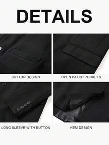 RANTAR Men's Casual Suit Blazer Jackets Stand Mandarin Collar Lightweight Lined Business Dress Sport Coats Plus Size - 黑色 - 查看 5