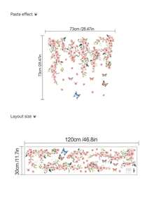 1PC Removable PVC Wall Decals – [Butterfly Pink Vine, Sunflower]Self-Adhesive Waterproof Wall Stickers For Home Decor, Room Decor, Wall Decor, And Kitchen – Easy To Apply, Ideal For Living Room, Bedroom, Or Office