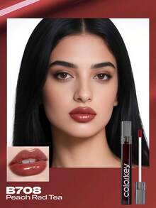 COLORKEY Mirror Gloss Lip Tint, Shiny Moisturizing Lip Gloss, Non-Sticky, Long-Lasting, Nourishing Lip Makeup. Liquid Lipstick, Super Hydrating Lip Gloss, Caring For Lips, Creating Exquisite Lip Makeup, Lipstick Lip Cosmetics Lip Plumper Lip Combo Brand Beauty Makeup Face Paint Cosmetic For Women Girls Perfect For Spring Summer Ideal For Y2K Fancy Fashion Suitable For 90s Makeup Birthday Mother'S Day Gift Rave Party Ready Best Color - B708 Peach Red Tea - 查看 4