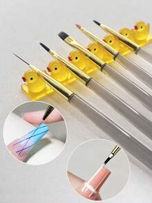 暗夜发光春夏笔筒，1个粉色辣妹创意美甲笔筒，粉色树脂小鸭亚克力笔筒，经久耐用，夜间会发光，适合放置美甲笔和办公用品，可作为女士礼物，美甲工具，适合制作假指甲贴片。 - 西瓜粉 - 查看 1