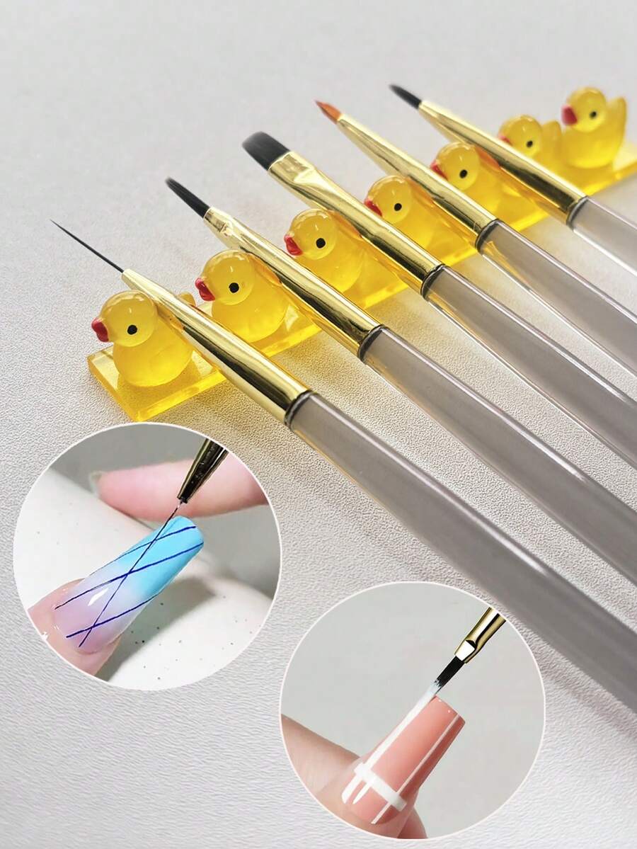 暗夜发光春夏笔筒，1个粉色辣妹创意美甲笔筒，粉色树脂小鸭亚克力笔筒，经久耐用，夜间会发光，适合放置美甲笔和办公用品，可作为女士礼物，美甲工具，适合制作假指甲贴片。 - 西瓜粉 - 查看 1