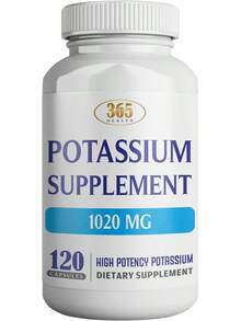 365 Health Potassium Supplement 1020 Mg |   Potassium Bicarbonate |   Non-GMO |   Gluten Free |   Made In USA |   120 Vegetarian Capsules - 1 - Xem 1