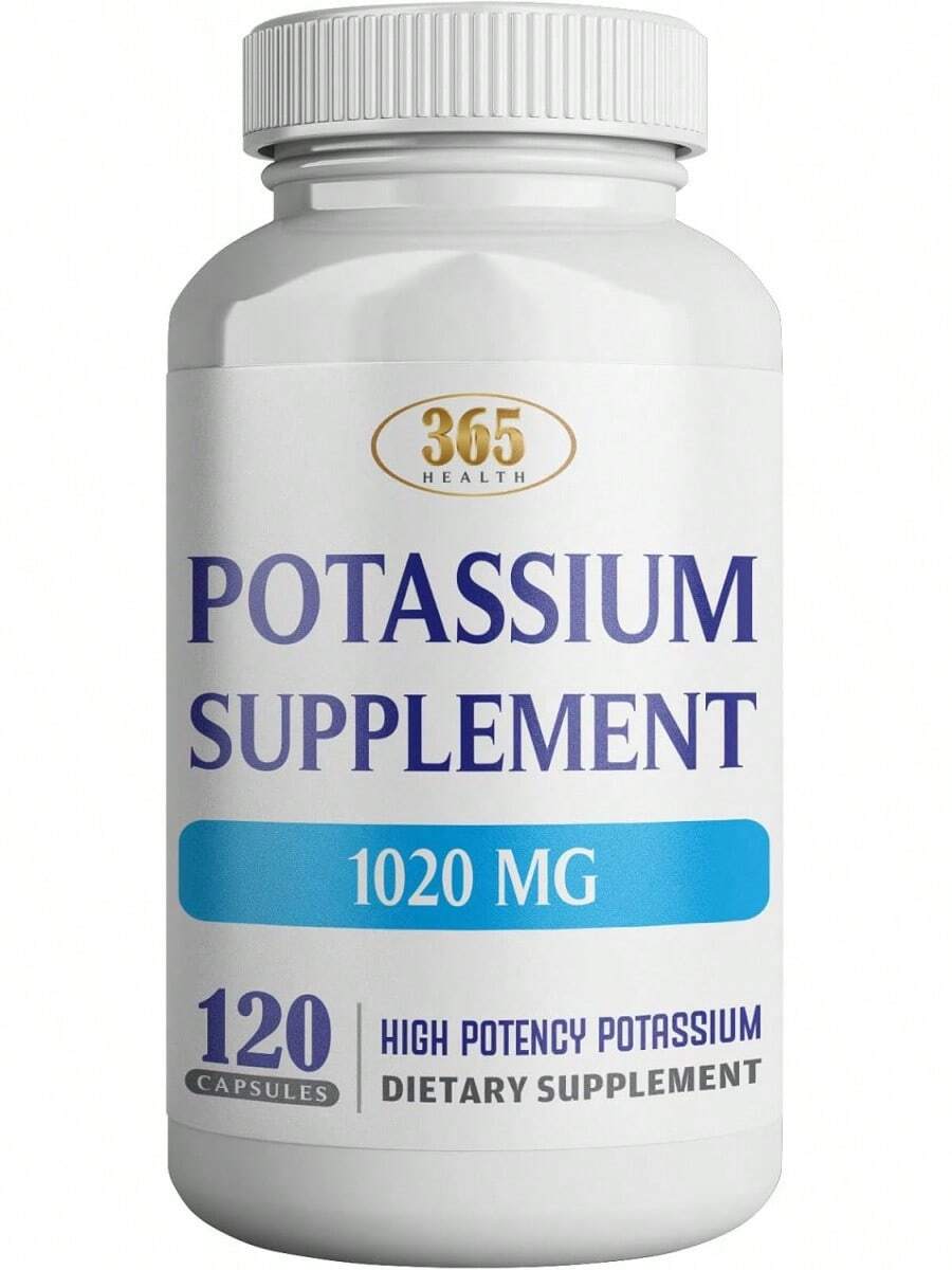 365 Health Potassium Supplement 1020 Mg | Potassium Bicarbonate | Non-GMO | Gluten Free | Made In USA | 120 Vegetarian Capsules - 1 - Xem 1
