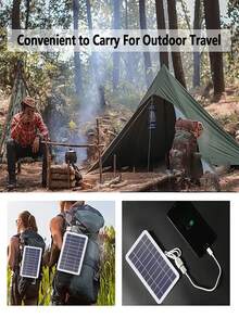1PC Foldable Solar Panel, Portable 2/4/6-Fold Solar Panels Charger, USB Full Time Power Solar Panel Mobile Power Supply,20W Monocrystalline Silicon Solar Panel Folding Bag For Outdoor Portable Mobile Phone Charging And Power Generation Photovoltaic Panel