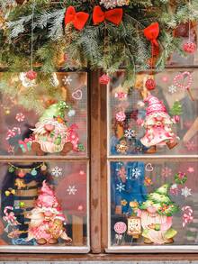 1/2/3sets Christmas Wall Stickers, Cartoon Christmas Dwarfs Snowman Snowflake Electrostatic Window Stickers, Christmas Glass Window Decorative Wall Stickers, Self-Adhesive Removable, No Electricity Required.Perfect And Christmas Gift For Couples, Parents And Friends. Christmas Decorations Christmas Decoration Christmas Decorations Home Home Decor Room Decor