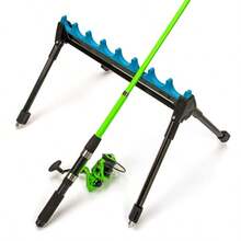 Adjustable 2-Section Telescopic Fishing Rod Holder, Multi-Hole Fishing Rod Stand, Outdoor Fishing Rod Rack Ground Insertion Bracket