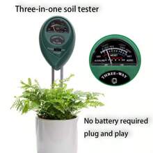 1pc High Precision 3-In-1 Soil Test Kit, Flower & Plant Growth Measurement, Brightness, Moisture, PH Tester, Gardening Tool - Dark Green - View 3