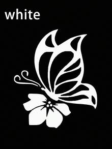 1pc Fashionable Butterfly Car Sticker, Reflective Butterfly Floral Engine Hood Car Decal