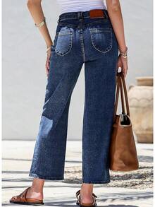 Sidefeel Wide Leg Jeans Straight Leg Denim Pants Zimbaplatinumhalloween - 深藍色 - 查看 7