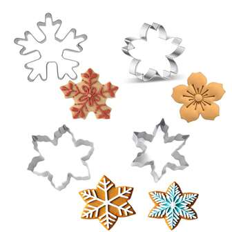 1 Piece/Set, Stainless Steel Christmas Snowflake Themed Cookie Mold, 4 Different Flower Shapes, Is The First Choice For Cookie Baking In Kitchens And Restaurants. Christmas Christmas Decorations Christmas Pajamas Christmas Gifts Christmas Decor