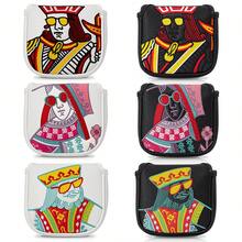 扑克牌 JQK 高尔夫球杆推杆套 高尔夫球杆头套 高尔夫球杆配件 高尔夫用品 限量版 - 白色 - 查看 1