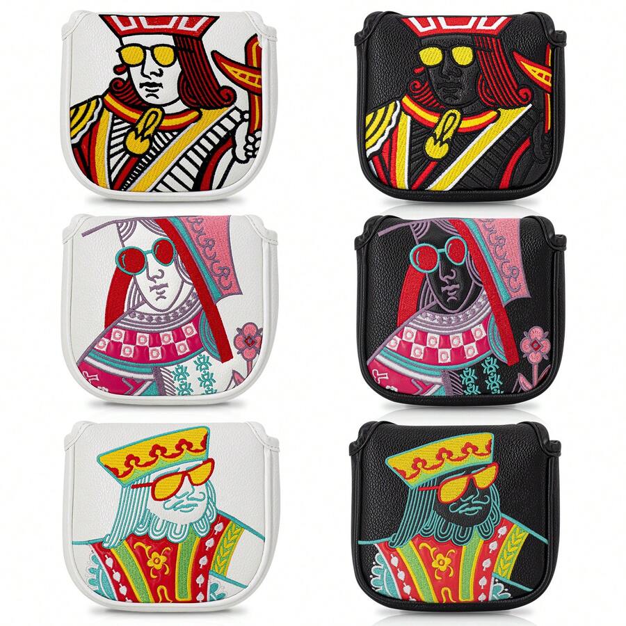 扑克牌 JQK 高尔夫球杆推杆套 高尔夫球杆头套 高尔夫球杆配件 高尔夫用品 限量版 - 白色 - 查看 1