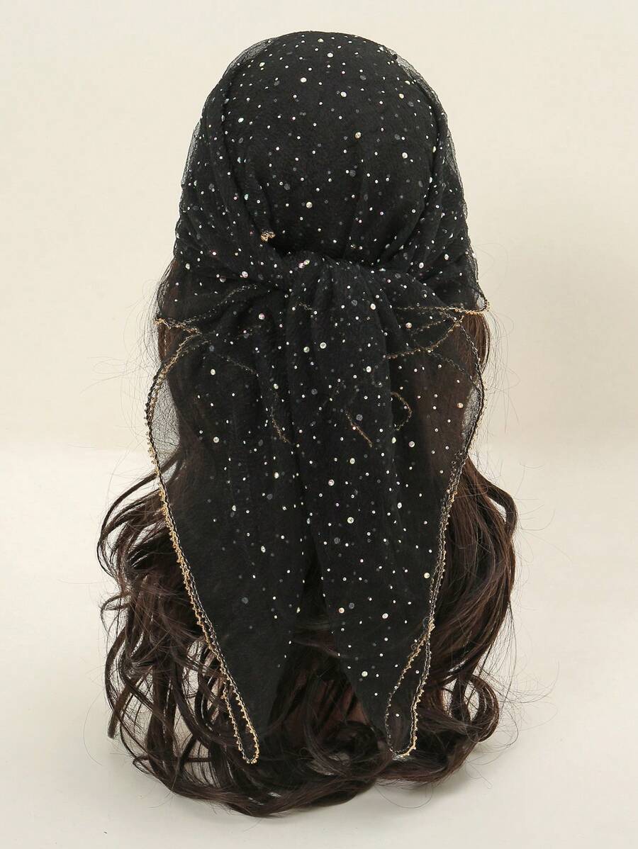 1pc Women's Fashion Embroidered Bandana Scarf