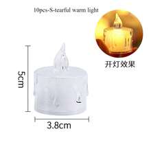 10 件透明水晶蜡 LED 电子蜡烛灯、小茶蜡烛、求婚装饰、生日礼物、亚克力蜡烛
