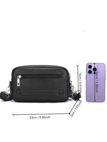 2pcs Backpack Set: Fluorescent Shoulder Bag & Chest Bag, Large Capacity Oversized Backpack & Chest Bag For Travel, Vacation, School, Oxford Minimalist Cartoon Casual Expression Print For Students, Boys (Printed Straps Randomly Assorted) - Multicolor - View 3