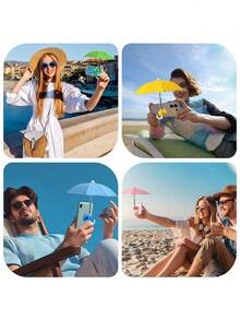 1/2/5pcs Phone Umbrella For Sun, Phone Clamp Umbrella, Outdoor Waterproof Sunshade Umbrella With Phone Holder, Anti-UV Mini Umbrella For Light Rain, Universal Phone Sun Visor, Mini Pink Umbrella, Mobile Phone Stand Umbrella, Outdoor Anti-Glare Phone Sun Shade, Travel Essentials, Workout, School Supplies, Holiday, Camping, Vacation Accessories - Multicolor - View 10