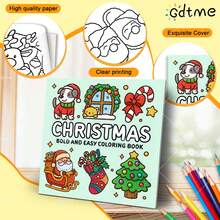 GDTME 1 本可爱的圣诞主题涂色书，适合青少年和成人，内含随机贺卡 - 创意手工，日常休闲活动，送给家人和朋友的完美礼物，适合生日、新年派对、万圣节、圣诞节和其他节日礼物（温馨空间涂色） - 彩色 - 查看 7