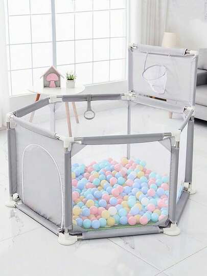 Corral para bebé didáctico 10 bolas área de juego con valla para niños centro de juegos infantil paneles segur-os sin bordes afilados fácil montaje desmontable portátil material no tóxico diseño educativo estimulación sensorial para bebés y niños pequeños alta calidad 2025