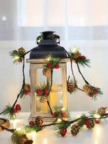 1 sztuka świątecznego sznura świetlnego LED z szyszkami, zasilane bateriami lampki choinkowe z dzwoneczkami i szyszkami, ozdoby do sypialni, ogrodu, na imprezę świąteczną, festiwal, Nowy Rok, Święto Dziękczynienia, 2026, lampki dekoracyjne świąteczne (baterie nie są dołączone) Zimowe świąteczne girlandy świetlne, dekoracje świąteczne, choinka, prezent, dekoracja na Święto Dziękczynienia, wesele, jesienne dekoracje, dekoracje urodzinowe na prezenty, artykuły imprezowe, do wnętrz, na zewnątrz, do ogrodu, na święta, festiwal, dekoracja świąteczna, choinka, prezent, dekoracja na Święto Dziękczynienia, wesele, wystrój domu, wystrój domu, wystrój jesienny, dekoracje jesienne, dekoracje urodzinowe na prezenty, artykuły imprezowe, do wnętrz, na zewnątrz, do ogrodu, na święta, festiwal, wystrój na Halloween, dekoracje ścienne, ozdoby na Halloween